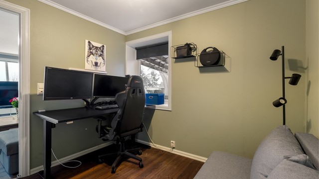 Gjesterommet er innredet som kontor i dag.