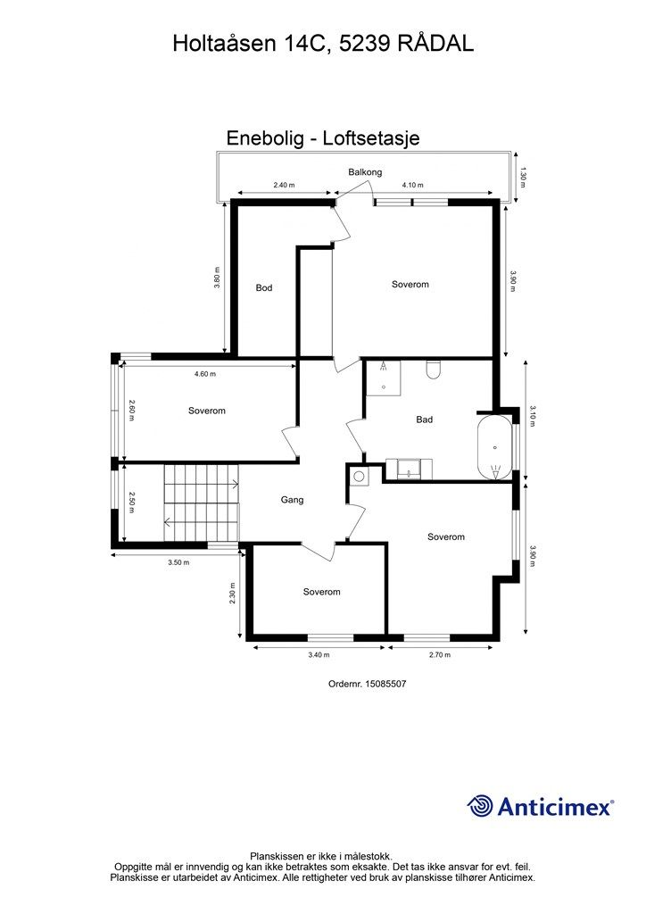 Plantegning - Loftsetasje - Ny
