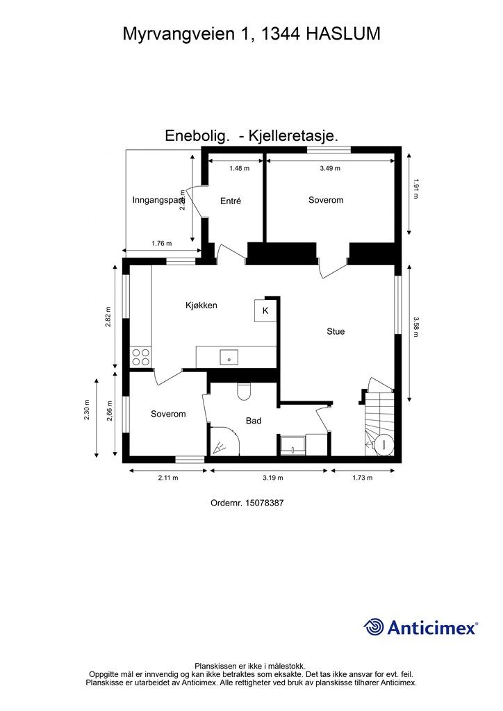 Plantegning kjelleretasje