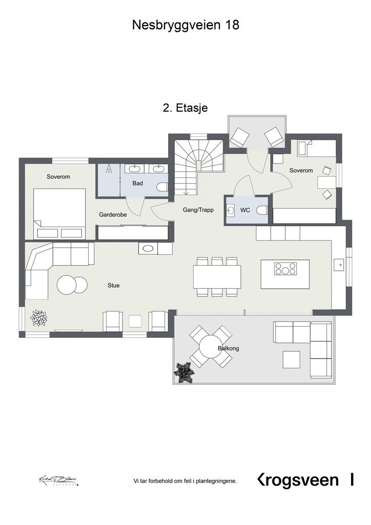 Plantegning for andre etasje.