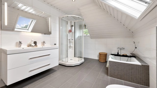 Bad på loft