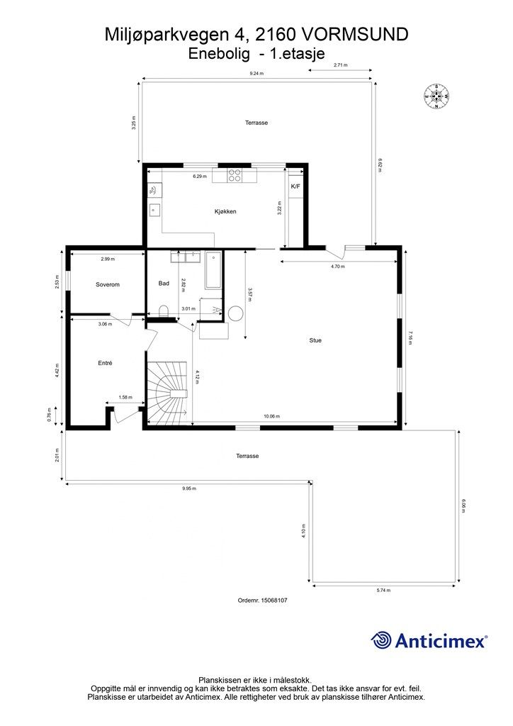 Velkommen inn! Plantegning hovedplan. 