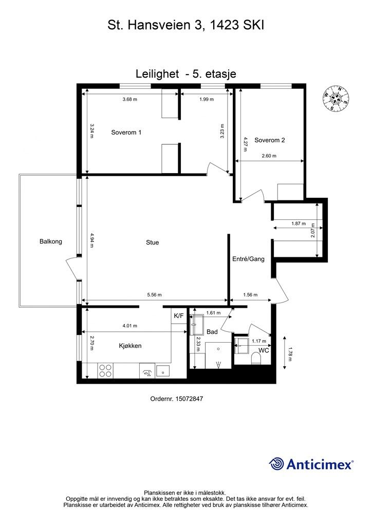Plantegning - 5. etasje