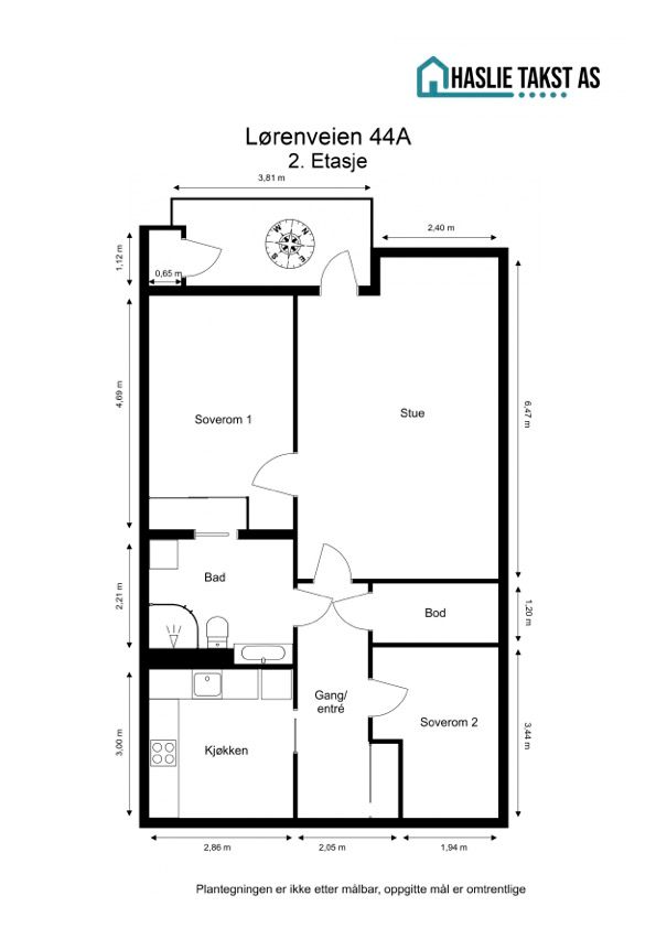 Målsatt plantegning