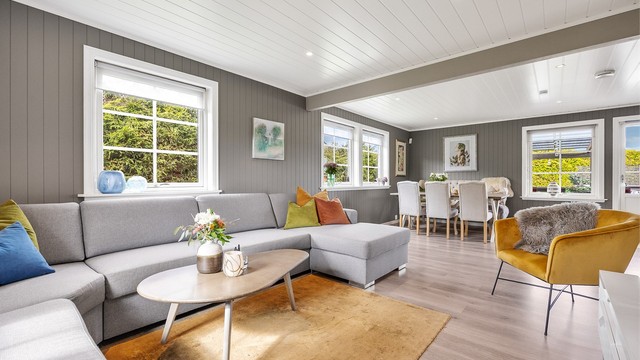 Fleksibel planløsning med flere møbleringsmuligheter.