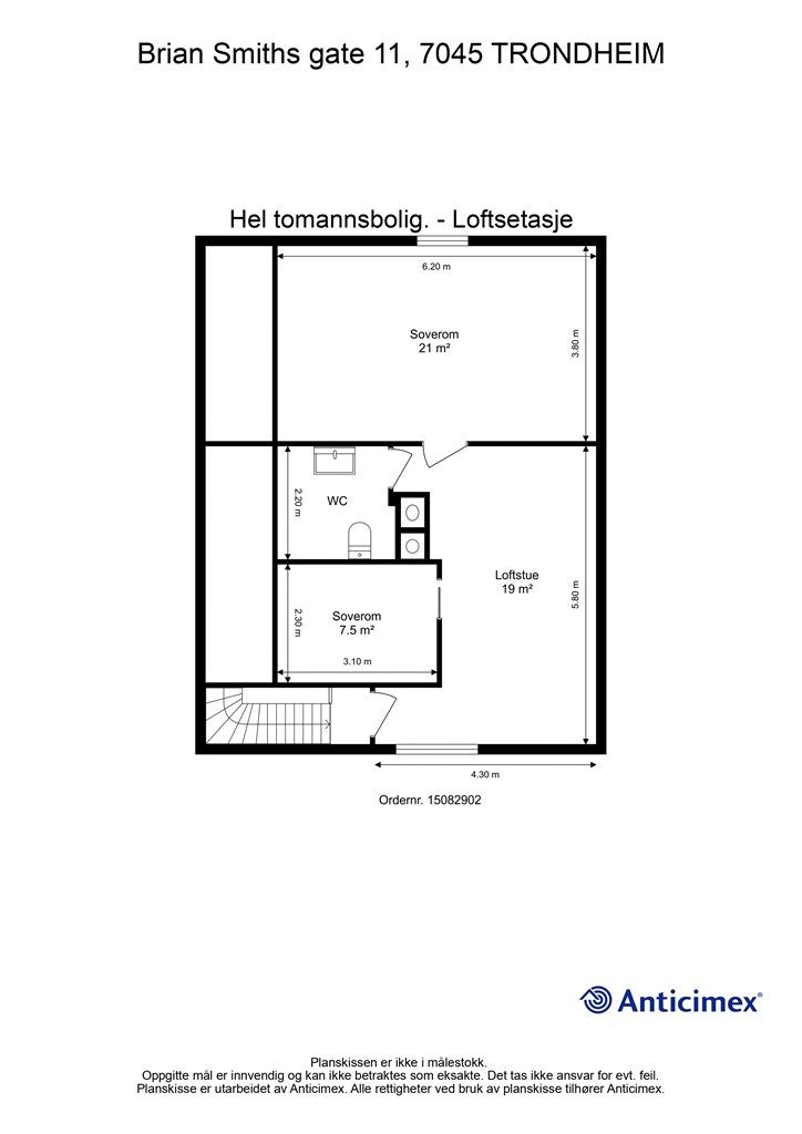 Planskisse loftsetasje.