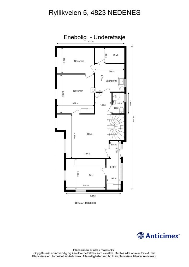 Plantegning underetasje 