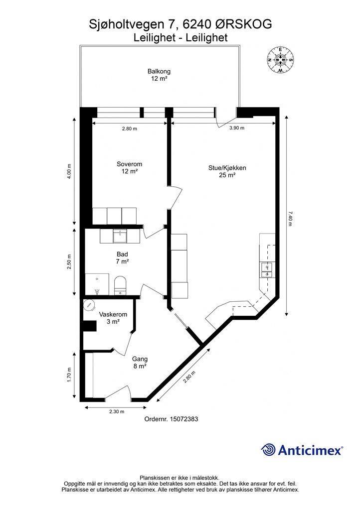 Plantegning - 2D m/mål