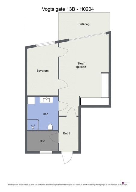 Leiligheten disponerer også bod i kjeller.