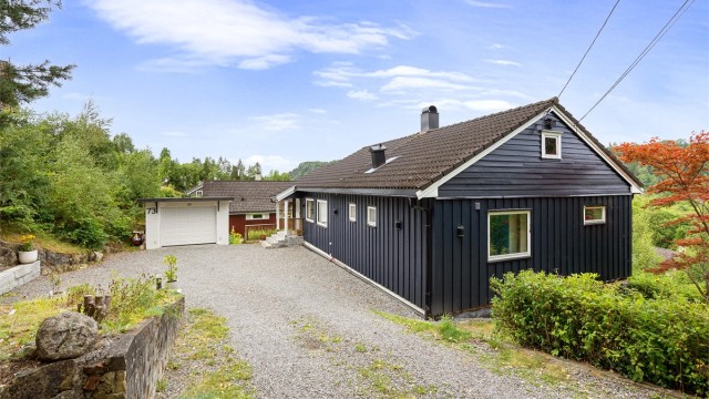 God plass til parkering på egen tomt i tillegg til garasje.