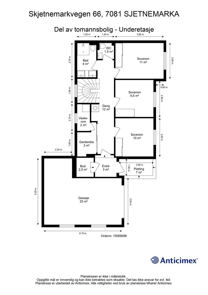 Planskisse underetasje.