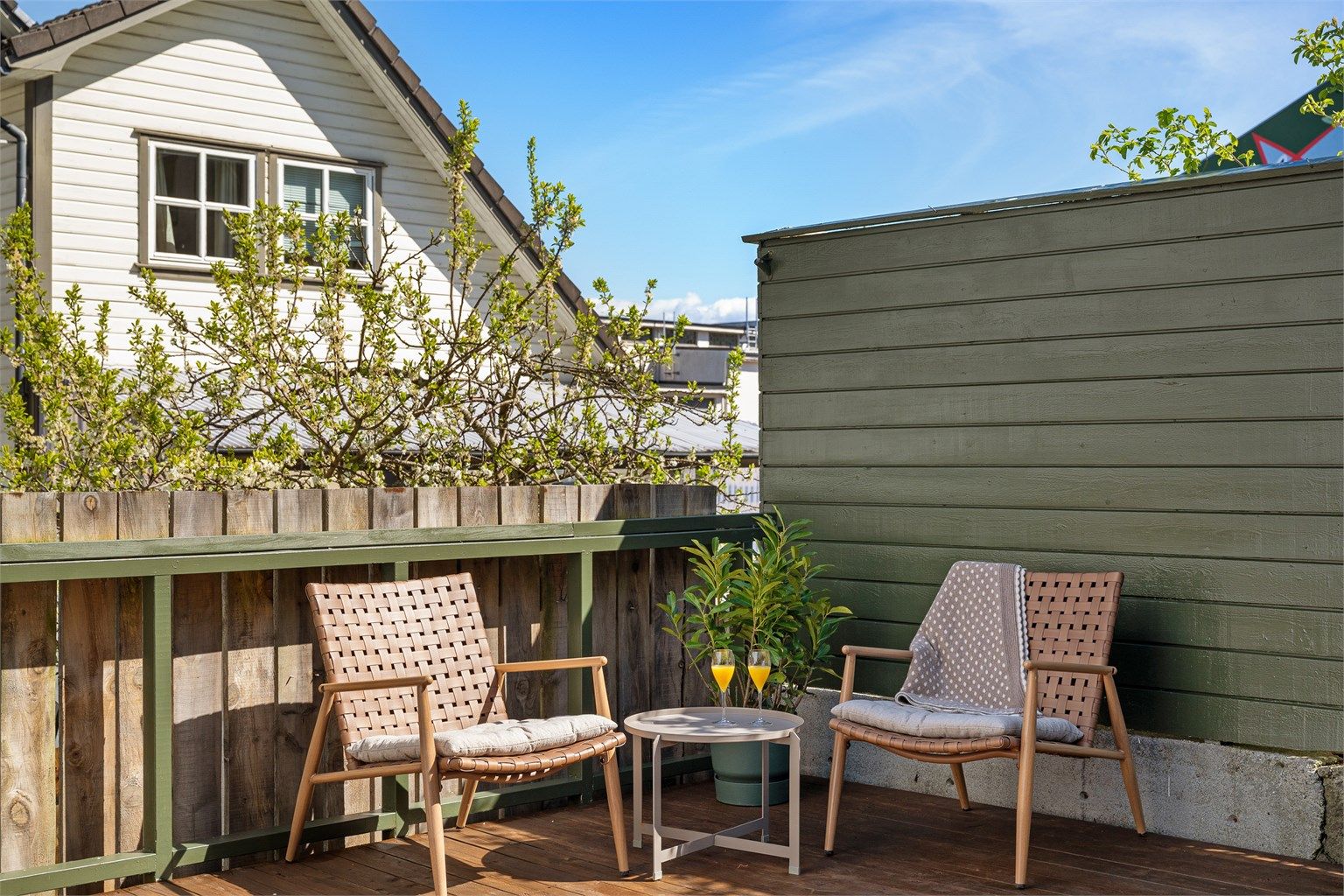 Detaljbilde terrasse. 