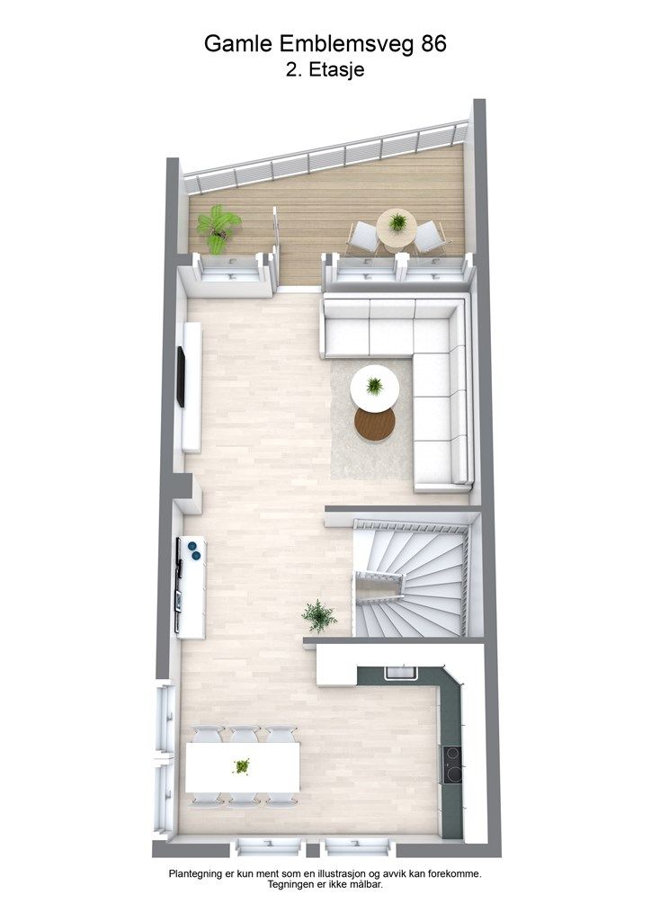 3D plantegning 2. etasje
