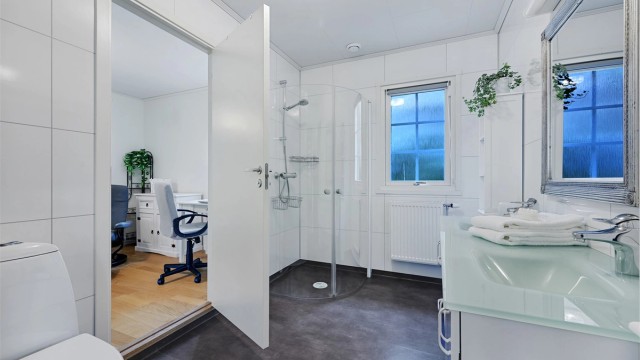 Balansert ventilasjon sikrer et godt inneklima på badet.
