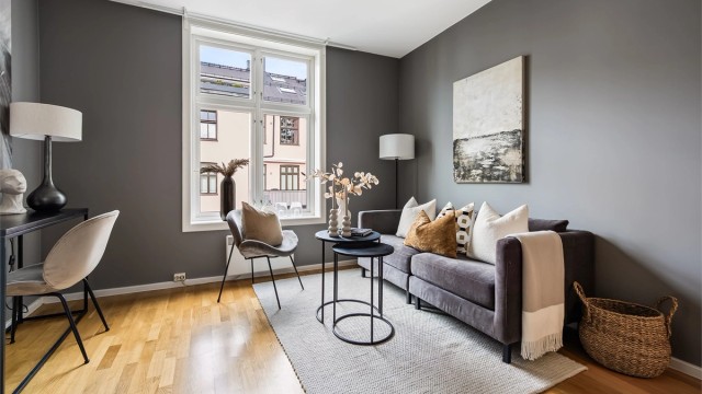 Velkommen til Krumgata 4A, en lys og arealeffektiv 1-roms studioleilighet presentert av Bastian Berge