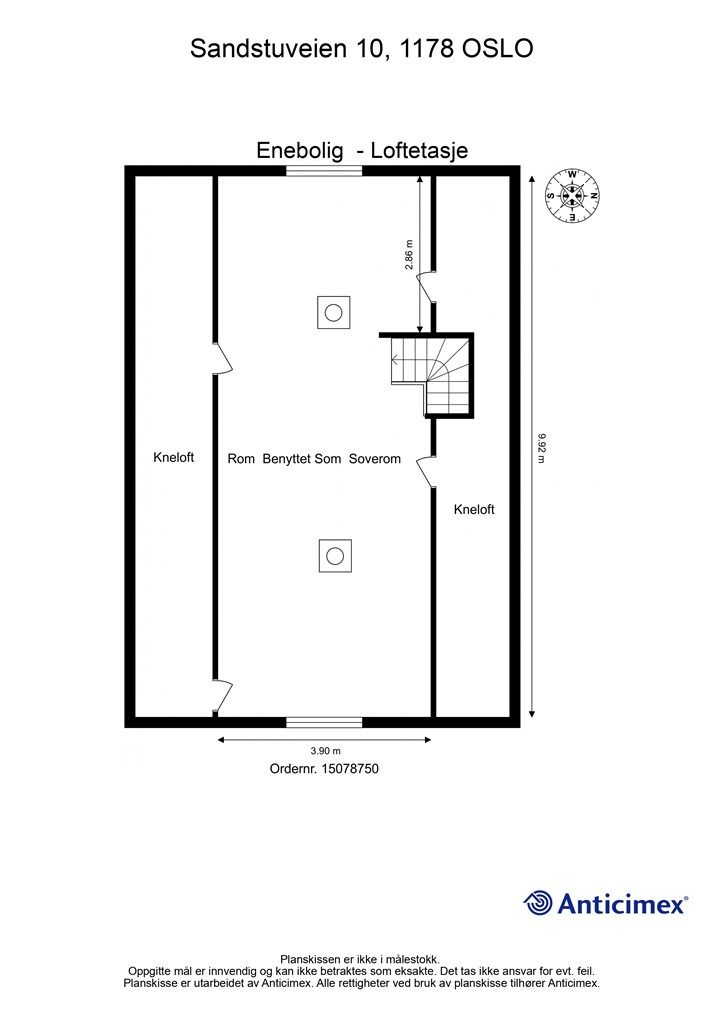 Plantegning - Loftetasje