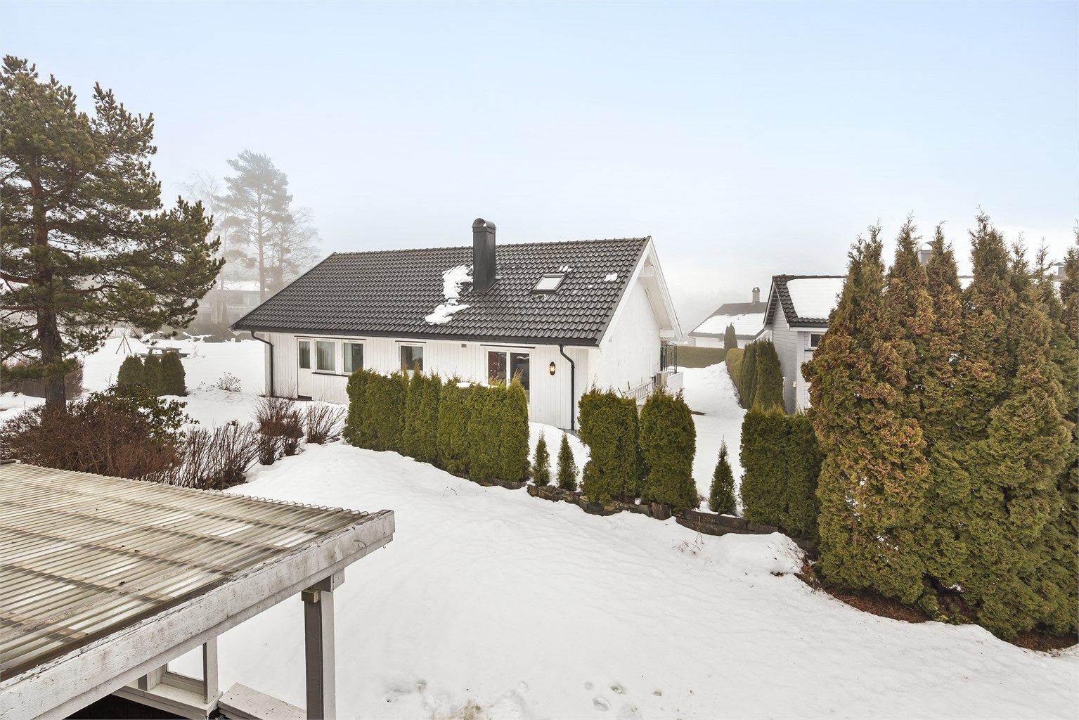 Utsikt fra balkongen.