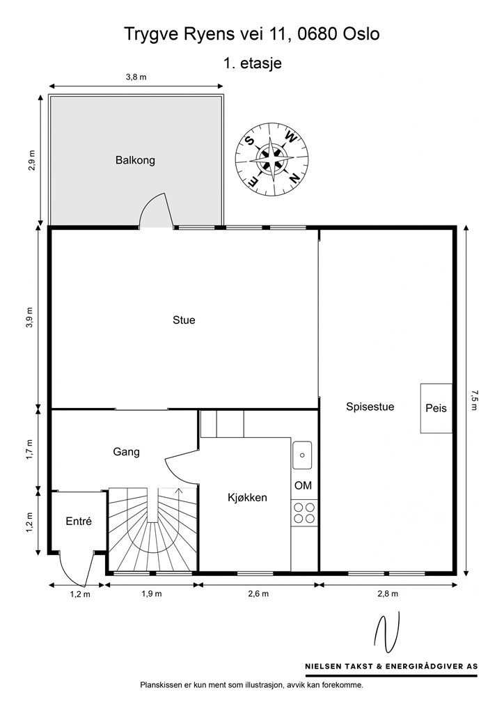 Plantegning - 1. etasje.