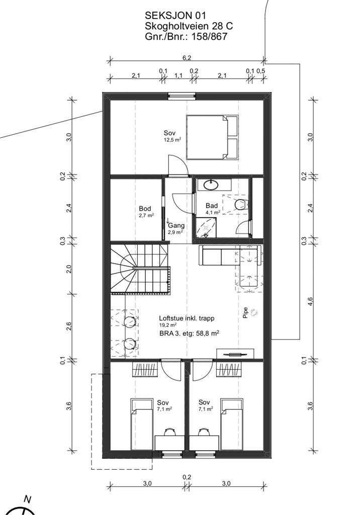 Plantegning - 3. etasje