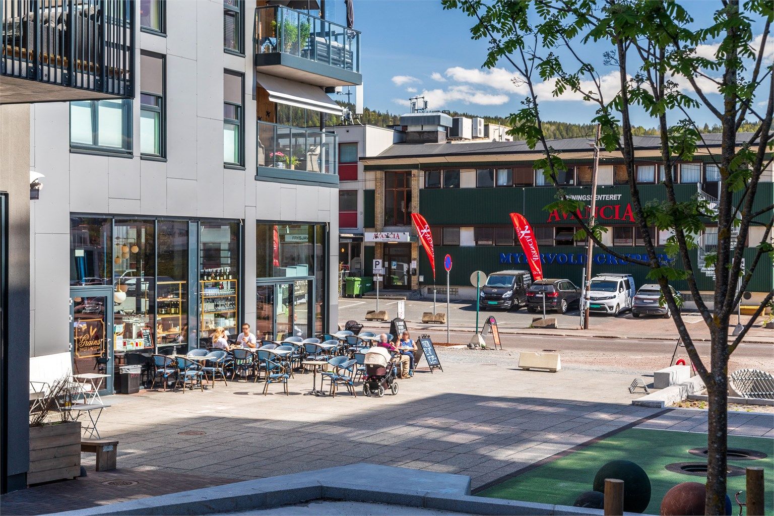 Uteserveringen på Grains.