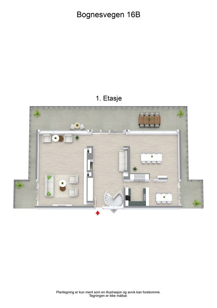 3 D plantegning 1. etasje