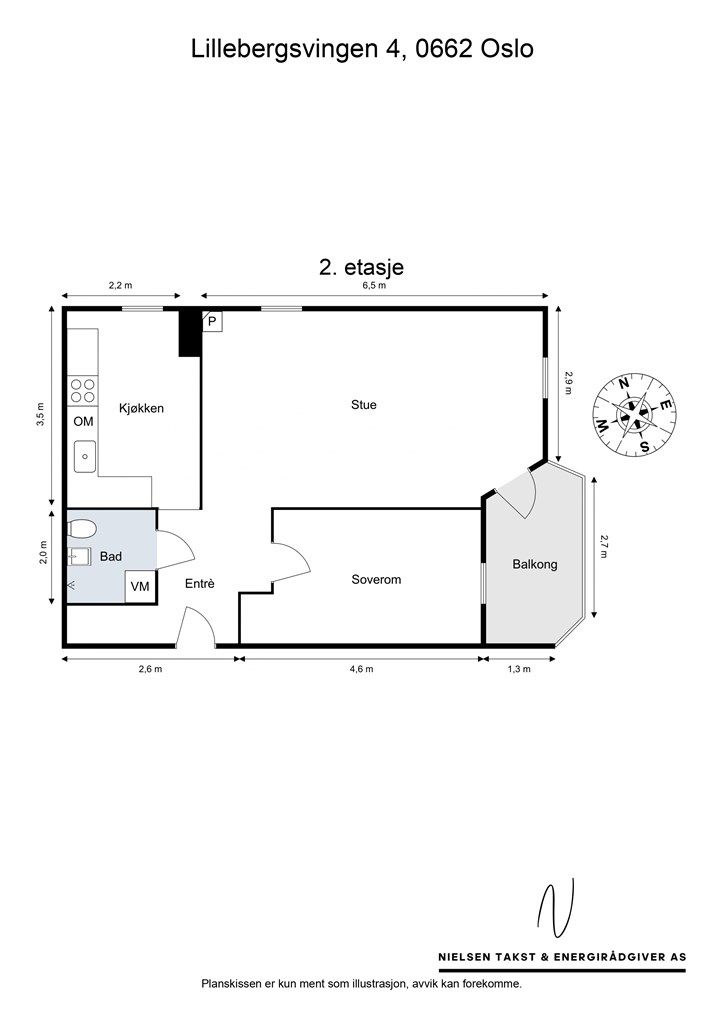 Leiligheten har en klassisk og velfungerende planløsning med separat kjøkken og stue.