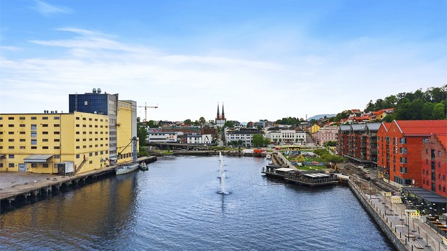 Utsikt mot Skien by.