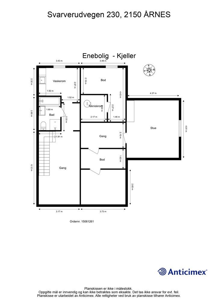 Plantegning underetasjen.