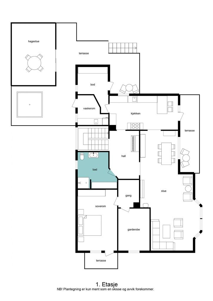 Plantegning hovedetasje