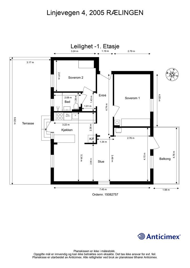 Plantegning - Leilighet 1. Etasje