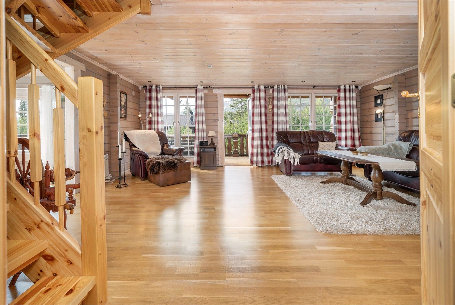 Stue med utgang til stor terrasse