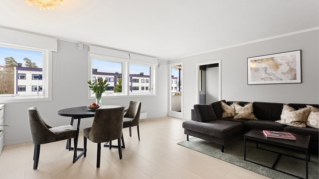 De malte, lyse flatene gir et godt utgangspunkt for personlig innredning.