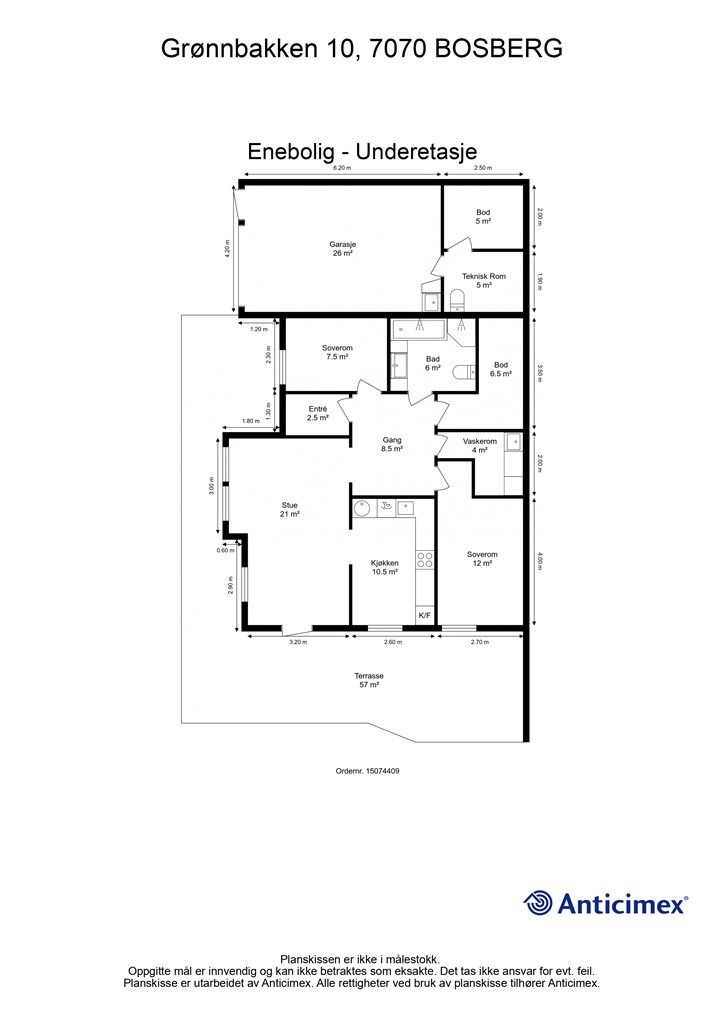 Planskisse underetasje. 