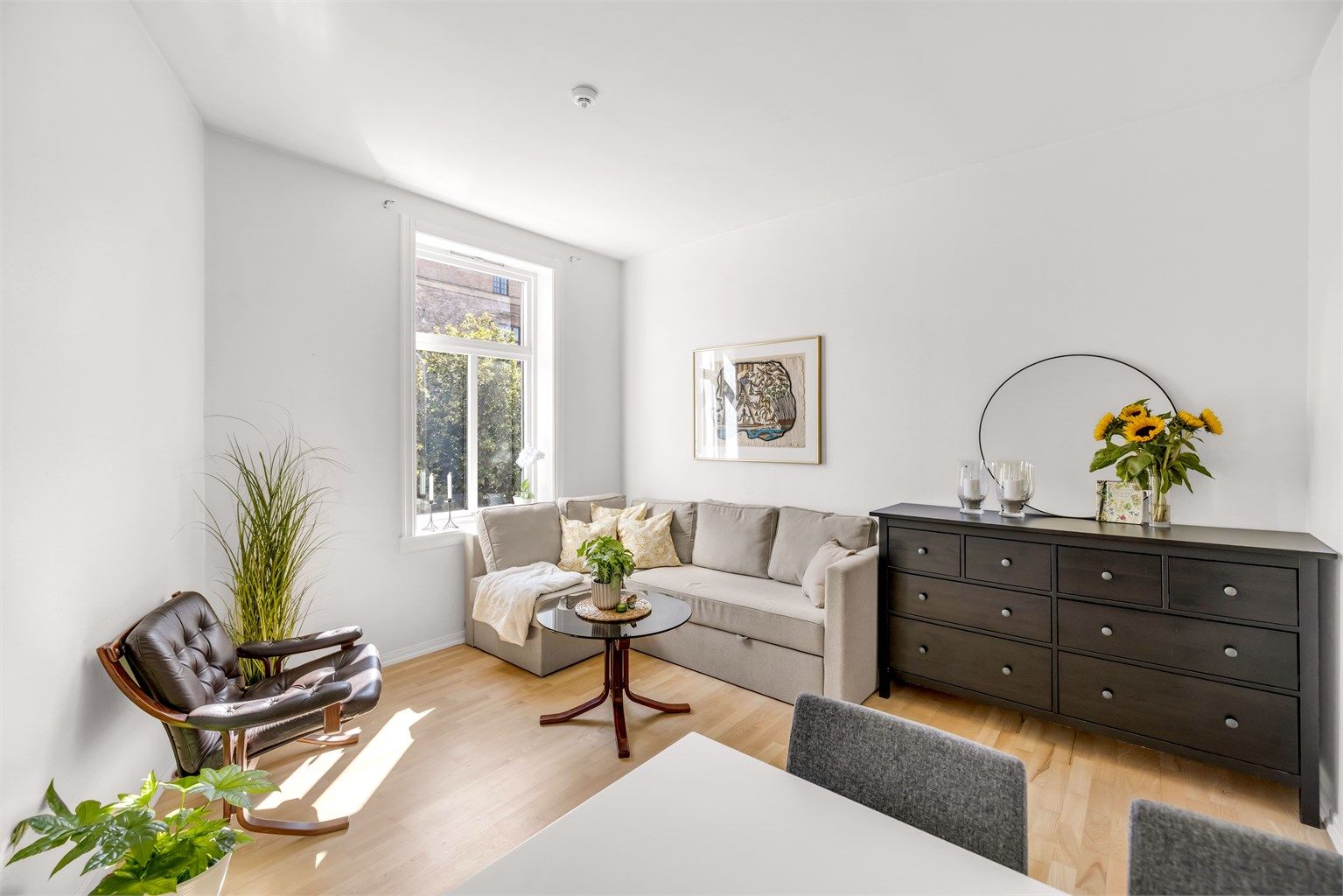 En lys og innbydende 2-roms selveierleilighet med attraktiv beliggenhet på St. Hanshaugen. Foto: Studio Solberg.