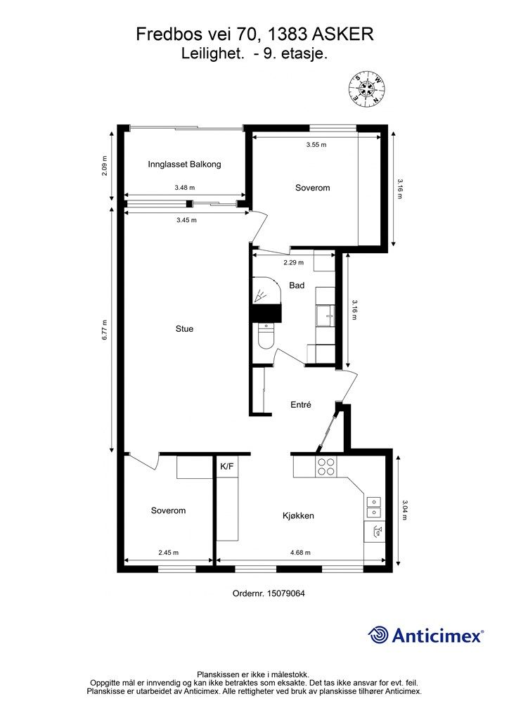 Plantegning 9.etajse. 