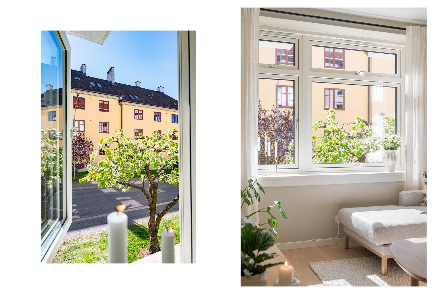Hyggelig utsyn og store vindusflater