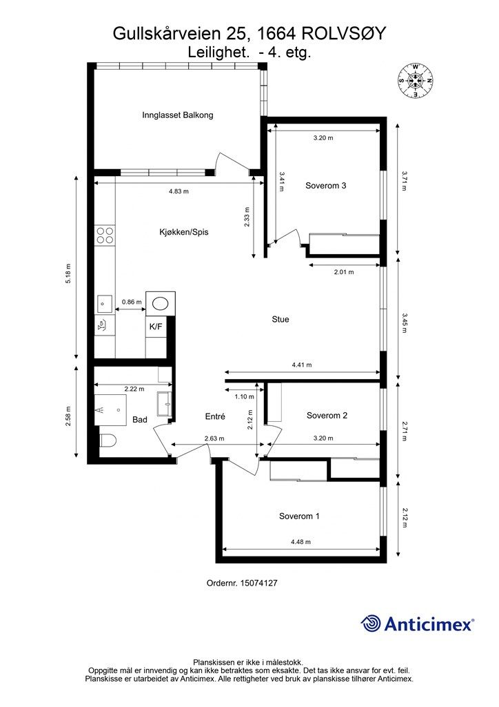 Leiligheten disponerer også to kjellerboder.