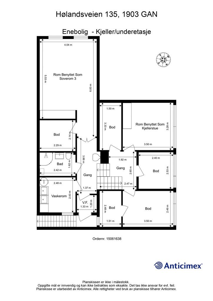 Plantegning Kjellerunderetasje