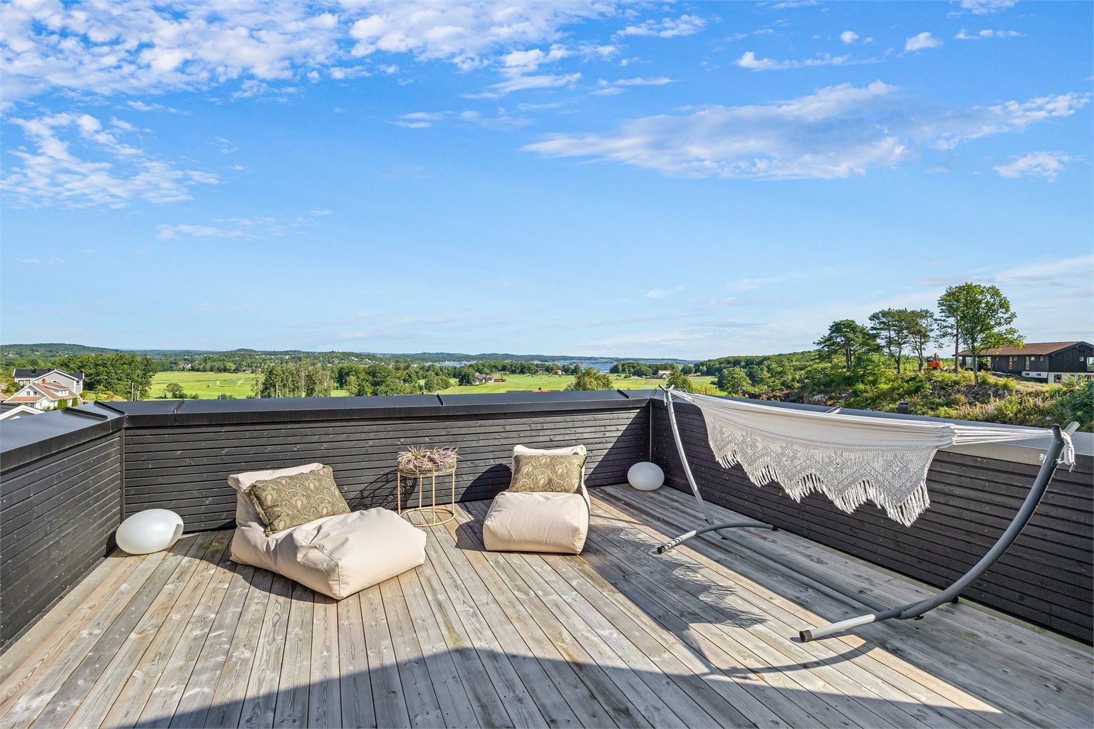 Praktfull utsikt fra takterrassen