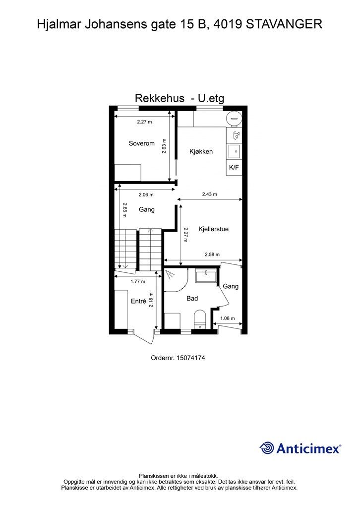 Plantegning -Rekkehus - U.etg