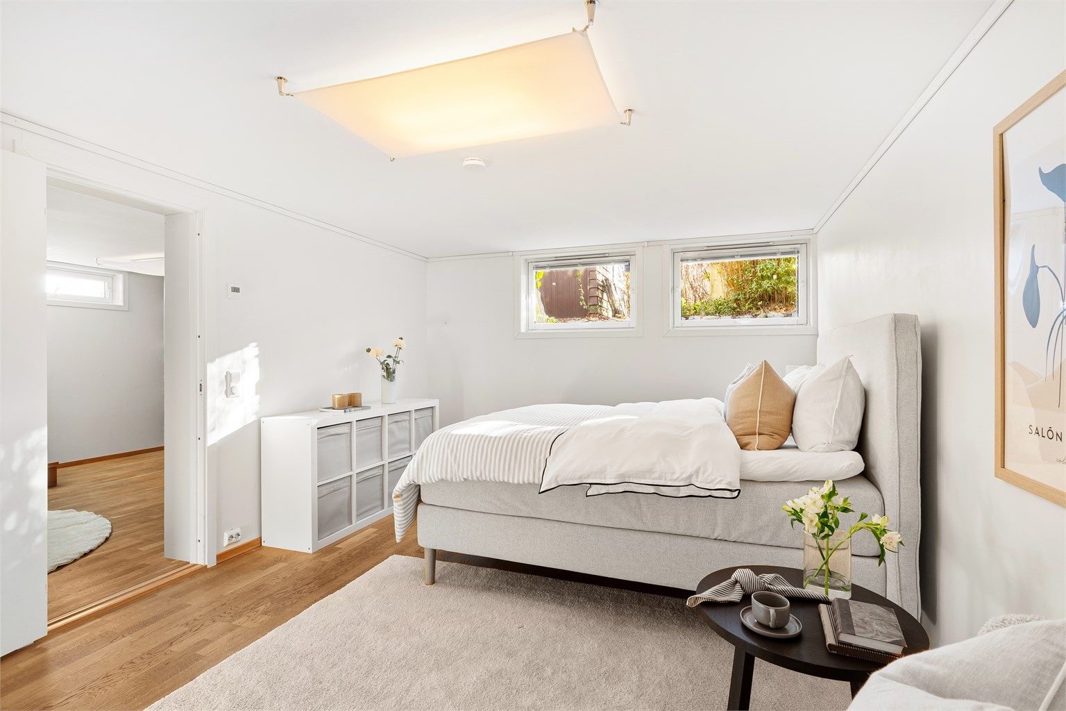 Soverom i underetasje - ikke søkt om godkjent for varig opphold.