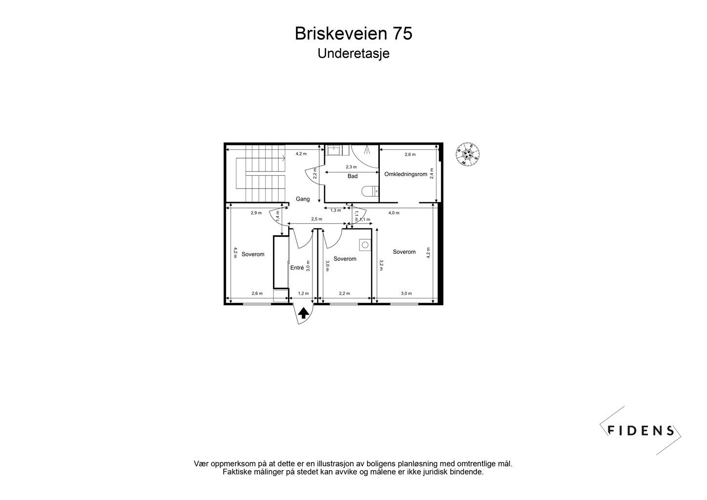 Plantegning underetasje.