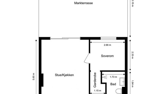 Leiligheten disponerer også bod på fellesareal i samme etasje.