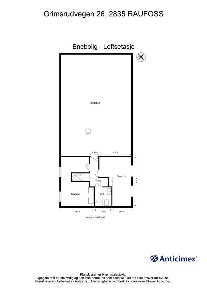 Plantegning- Loftsetasje