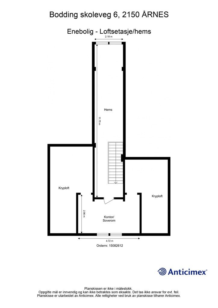 Plantegning - Loftetasje.