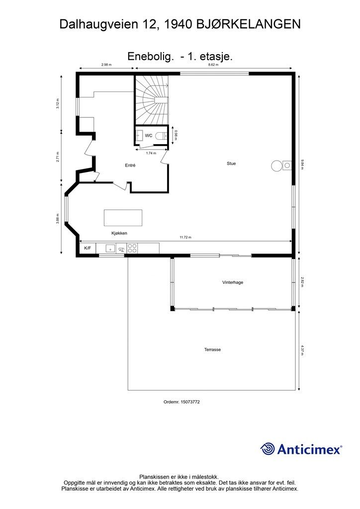 Plantegning 1- etasje. 