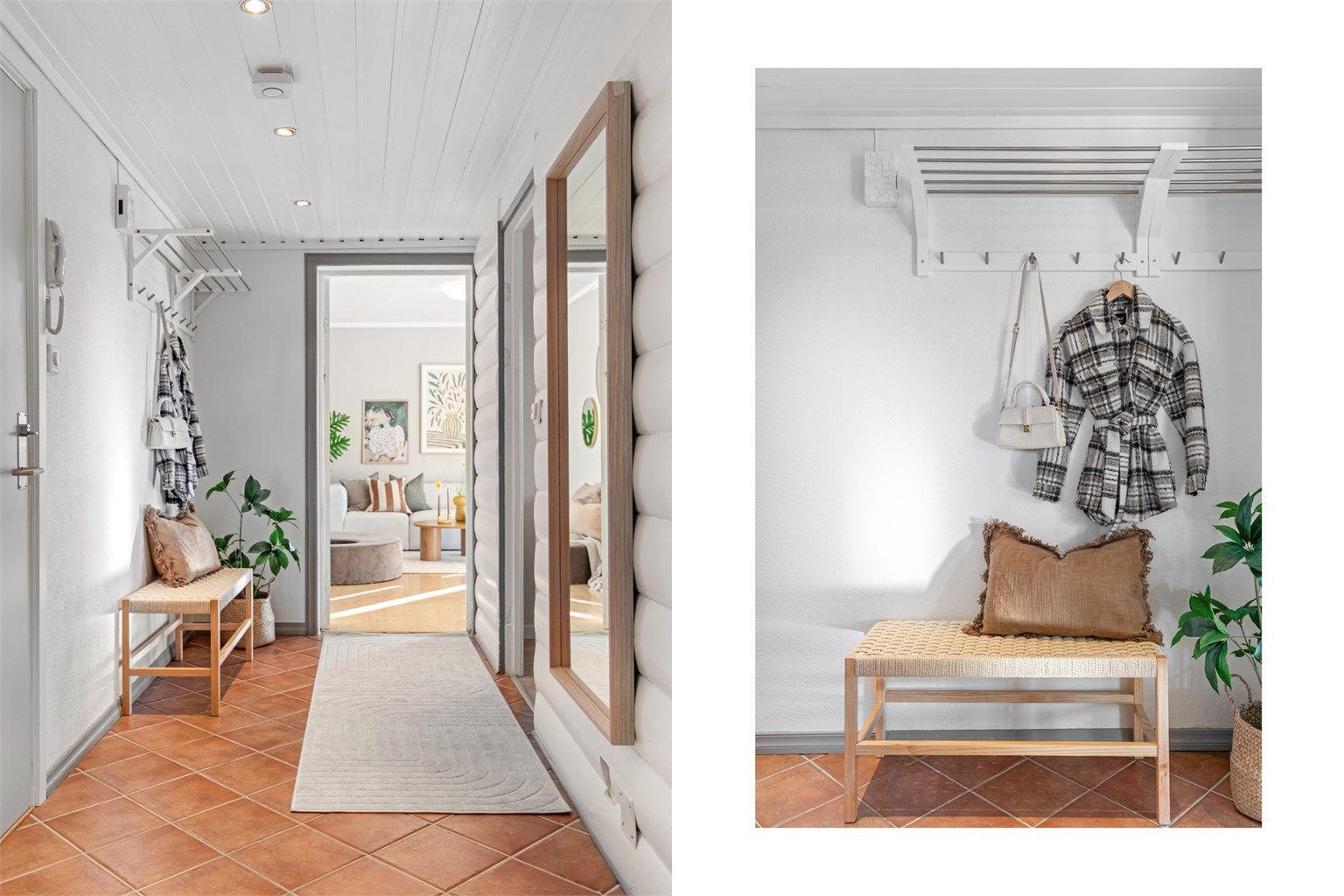 - Det første som møter deg over dørstokken er en romslig gang med plass til å henge fra seg yttertøy -