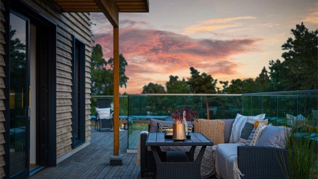 Terrassen ligger usjenert til og har flotte solforhold