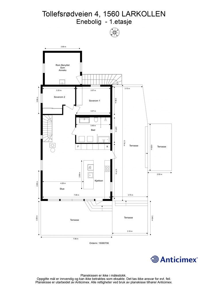 Veiledende skisse av første etasje.