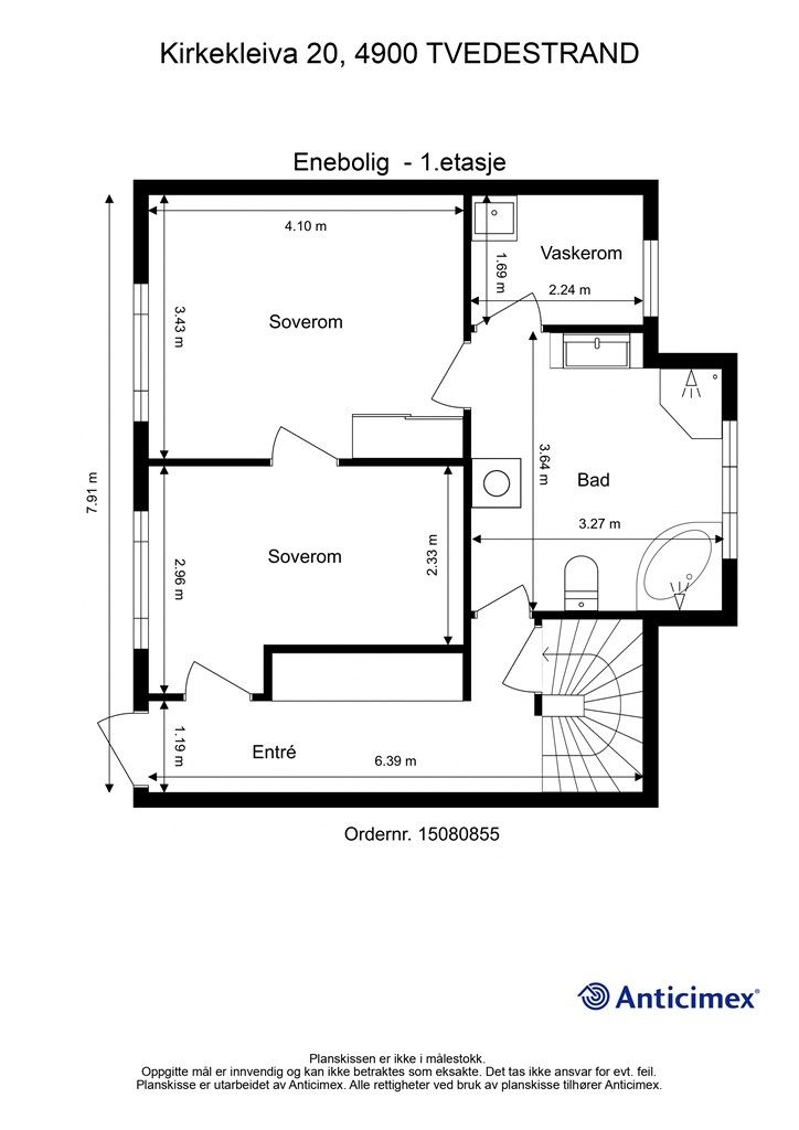 Plantegning 1. etasje.